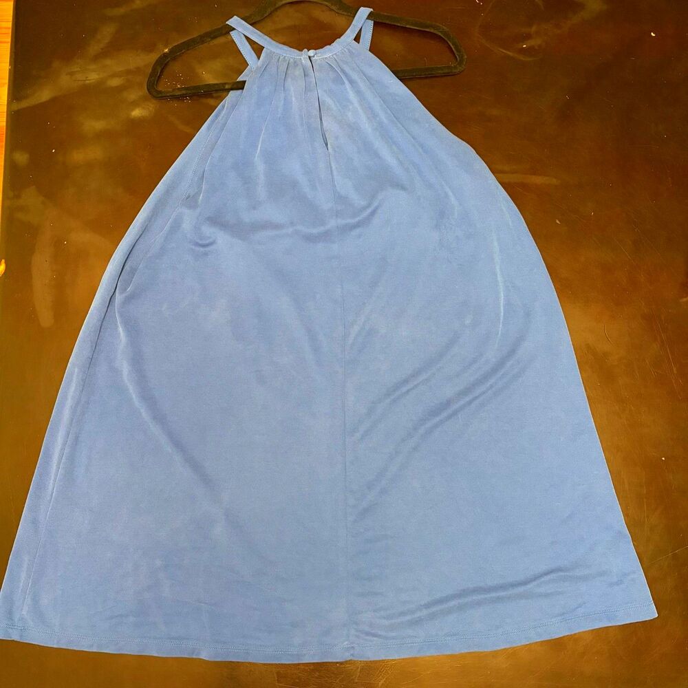 SIGRID OLSEN Royal Blue Halter Swing Mini Dress Internal Bra sz. XL - Picture 3 of 12